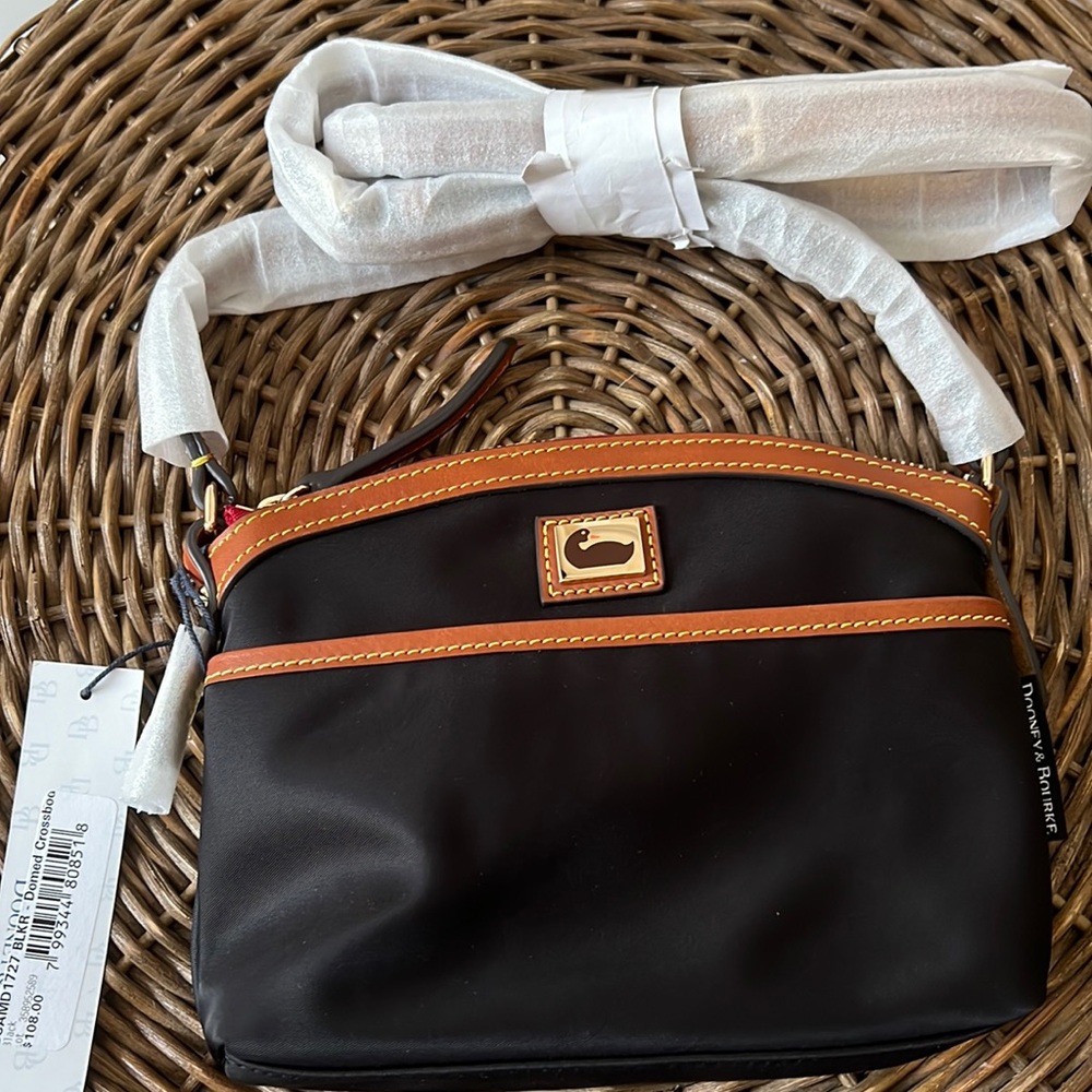 Dooney & Bourke Black and Brown Crossbody Bag
